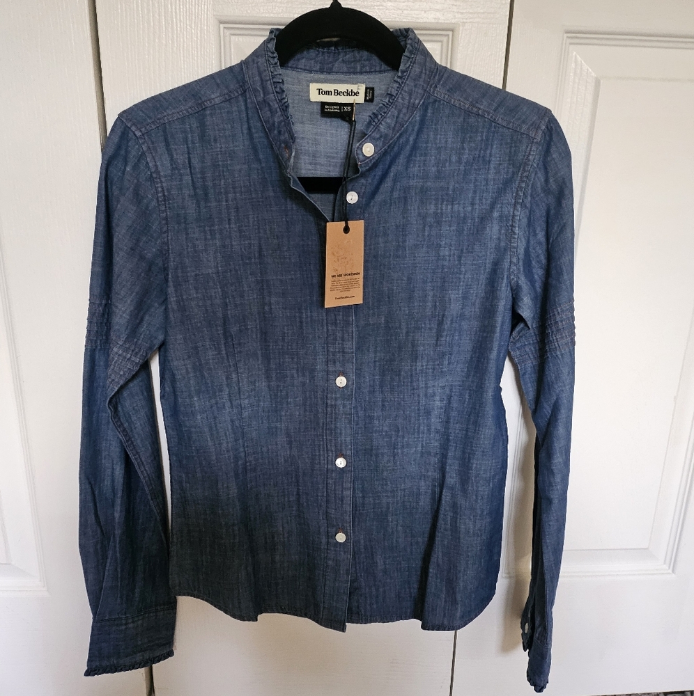 Tom Beckbe Women's "Maggie" Denim Shirt Button Size XS NWT